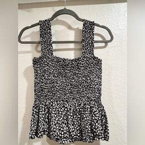 Elodie black and white floral summer top